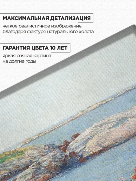 Большая картина на стену для интерьера - Чайлд Хассам - Маки острова Шолс 70х100 см - превью 7