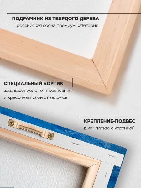 Картина на холсте для интерьера - Ван Гог - Пшеничное поле под грозовыми тучами, 1890 70х100 см - превью 6