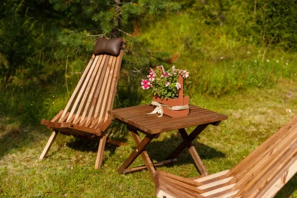 Садовое кресло складное Кентукки стандарт, стул - шезлонг из Карельской сосны окрашенный - превью 7