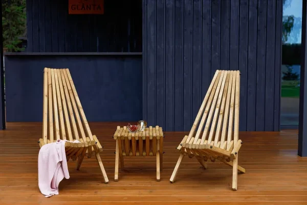 Садовое кресло складное Кентукки стандарт 2 шт, стул - шезлонг из Карельской сосны окрашенное разобранное - превью 7