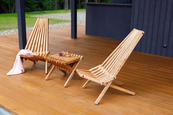 Садовое кресло складное Кентукки стандарт 2 шт, стул - шезлонг из Карельской сосны окрашенное разобранное - превью 8