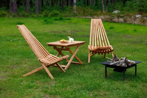 Садовое кресло складное Кентукки стандарт 2 шт, стул - шезлонг из Карельской сосны окрашенное разобранное - превью 11