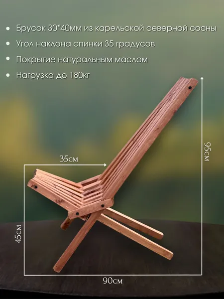 Комплект садовой мебели Кентукки, 2 кресла и стол 40*40, цвет Махагон, Сосна