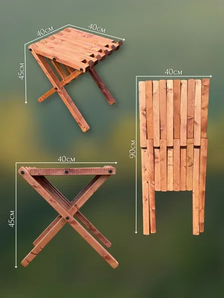 Комплект садовой мебели Кентукки, 2 кресла и стол 40*40, цвет Махагон, Сосна - превью 5