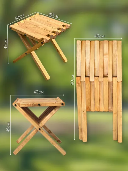 Комплект садовой мебели Кентукки,2 кресла и стол 40*40, цвет Лиственница, Сосна