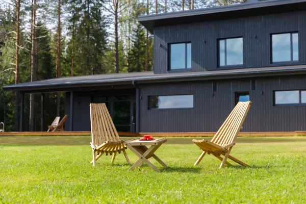 Комплект садовой мебели из Карельской сосны "Кентукки" стандарт, 2 кресла и столик из дерева на металлической шпильке для дачи, террасы, улицы - превью 7