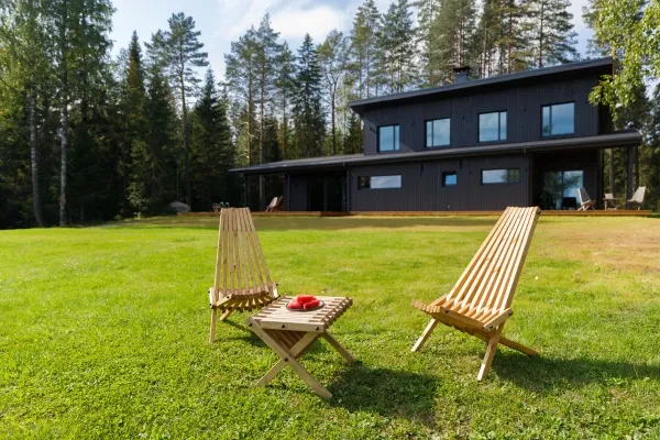 Комплект садовой мебели из Карельской сосны "Кентукки" стандарт, 2 кресла и столик из дерева на металлической шпильке для дачи, террасы, улицы - превью 8