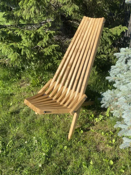 Комплект садовой мебели из Карельской сосны "Кентукки" стандарт, 2 кресла и столик из дерева на металлической шпильке для дачи, террасы, улицы