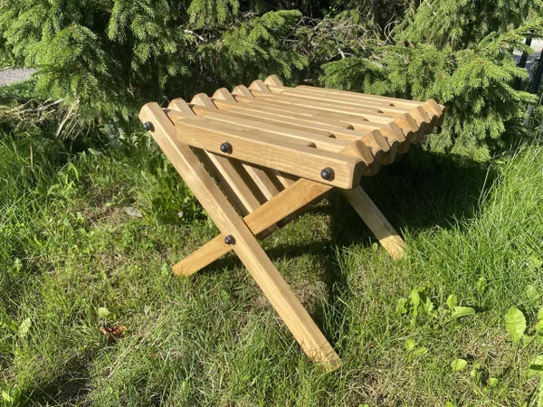 Комплект садовой мебели из Карельской сосны "Кентукки" стандарт, 2 кресла и столик из дерева на металлической шпильке для дачи, террасы, улицы