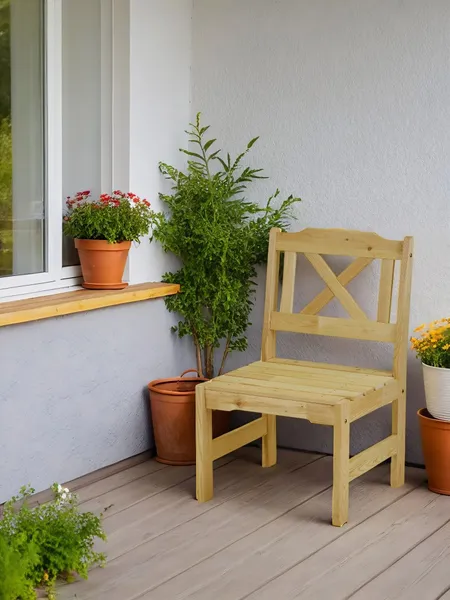 Кресло деревянное для сада, дачи, кафе без подлокотников, Больмен