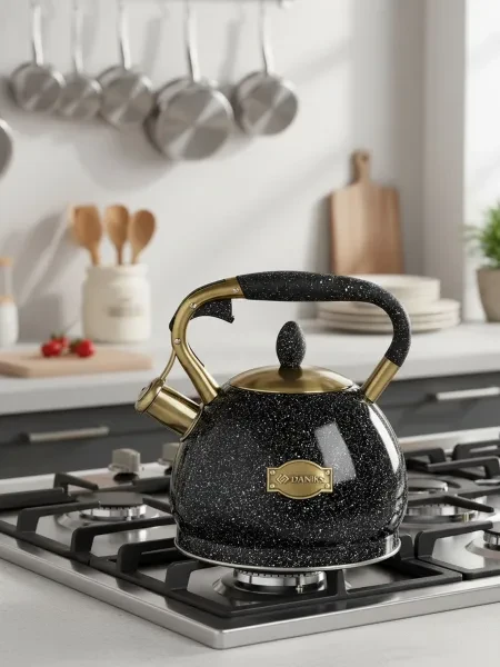 Daniks Чайник для плиты со свистком 3 л из нержавеющей стали, индукция - превью 8