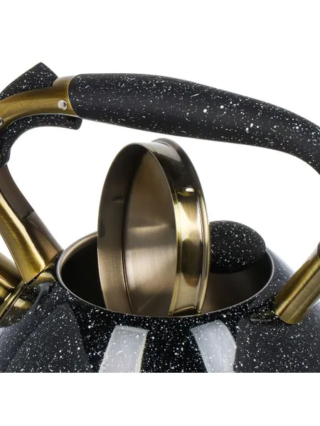 Daniks Чайник для плиты со свистком 3 л из нержавеющей стали, индукция