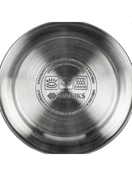 Daniks Чайник для плиты со свистком 3 л из нержавеющей стали, индукция