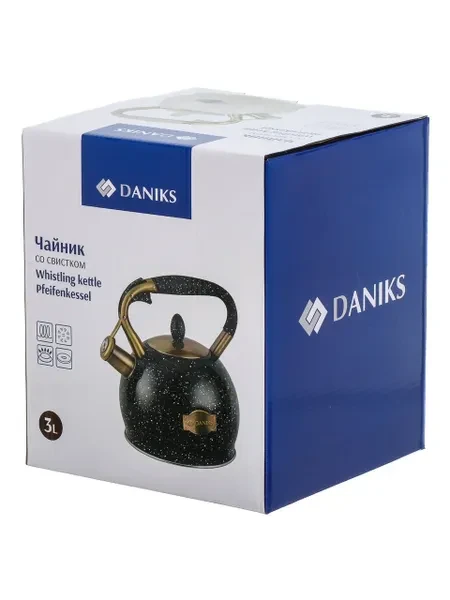 Daniks Чайник для плиты со свистком 3 л из нержавеющей стали, индукция - превью 13