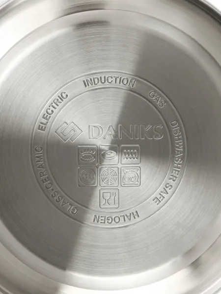 DaniksЧайник нержавеющая сталь 3 л, со свистком, матовый, с датчиком температуры