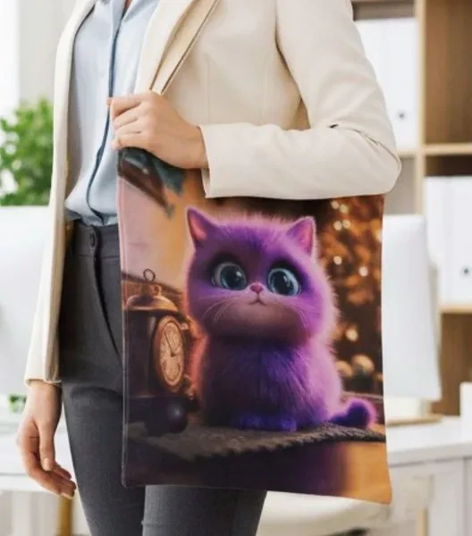 Сумка шоппер "Пушистик фиалка" - превью 1