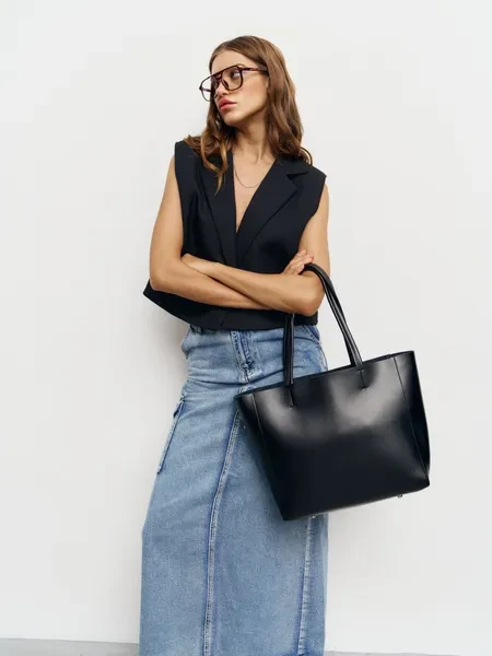 Сумка женская через плечо из натуральной кожи. Сумка шоппер - превью 4