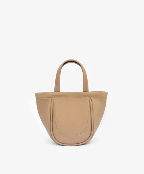 Сумка из натуральной зернистой кожи бежевая GLVR