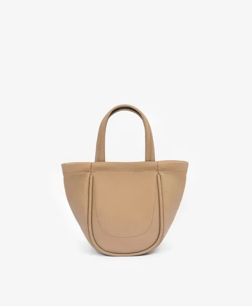 Сумка из натуральной зернистой кожи бежевая GLVR - превью 6