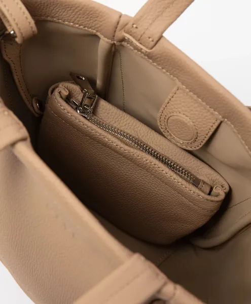 Сумка из натуральной зернистой кожи бежевая GLVR