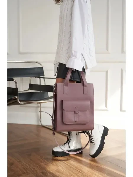 Сумка шоппер "Preppy" лиловая сумка женская на учебу - превью 5