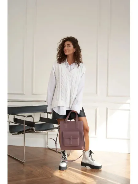 Сумка шоппер "Preppy" лиловая сумка женская на учебу