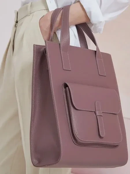 Сумка шоппер "Preppy" лиловая сумка женская на учебу - превью 7