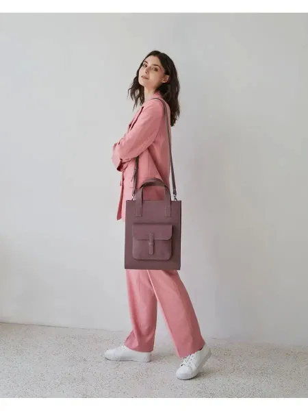 Сумка шоппер "Preppy" лиловая сумка женская на учебу