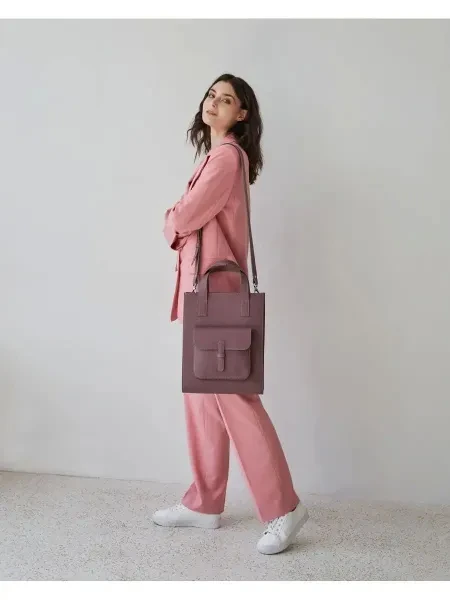 Сумка шоппер "Preppy" лиловая сумка женская на учебу - превью 8