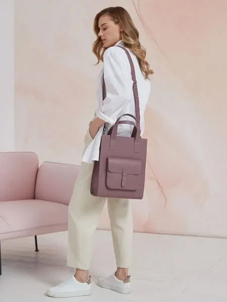 Сумка шоппер "Preppy" лиловая сумка женская на учебу