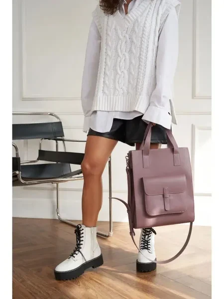 Сумка шоппер "Preppy" лиловая сумка женская на учебу - превью 11