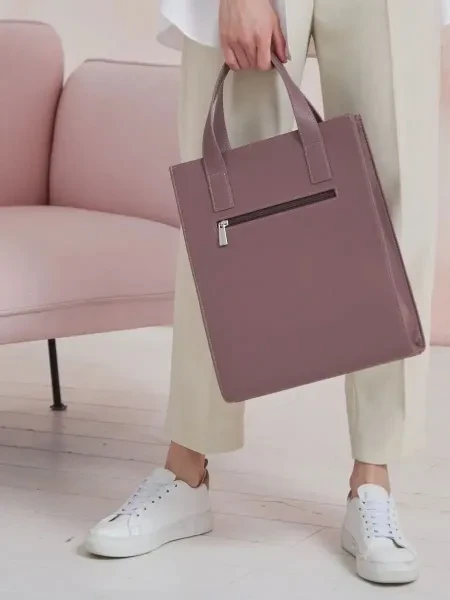 Сумка шоппер "Preppy" лиловая сумка женская на учебу - превью 14