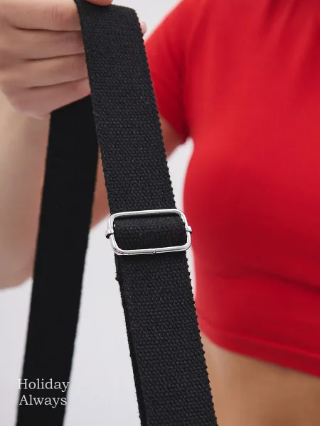 Сумка шоппер женская тканевая через плечо, черная, 43x35x15 см.