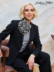 Брошь цветок зебра на платье S21004 - превью 1