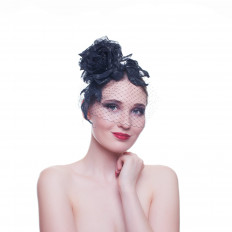 Черная шляпка вуалетка - превью 1