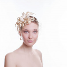 Шляпка с вуалью вечерняя для скачек - превью 1