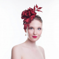 Шляпка вечерняя для скачек коктейльная с вуалью - превью 1