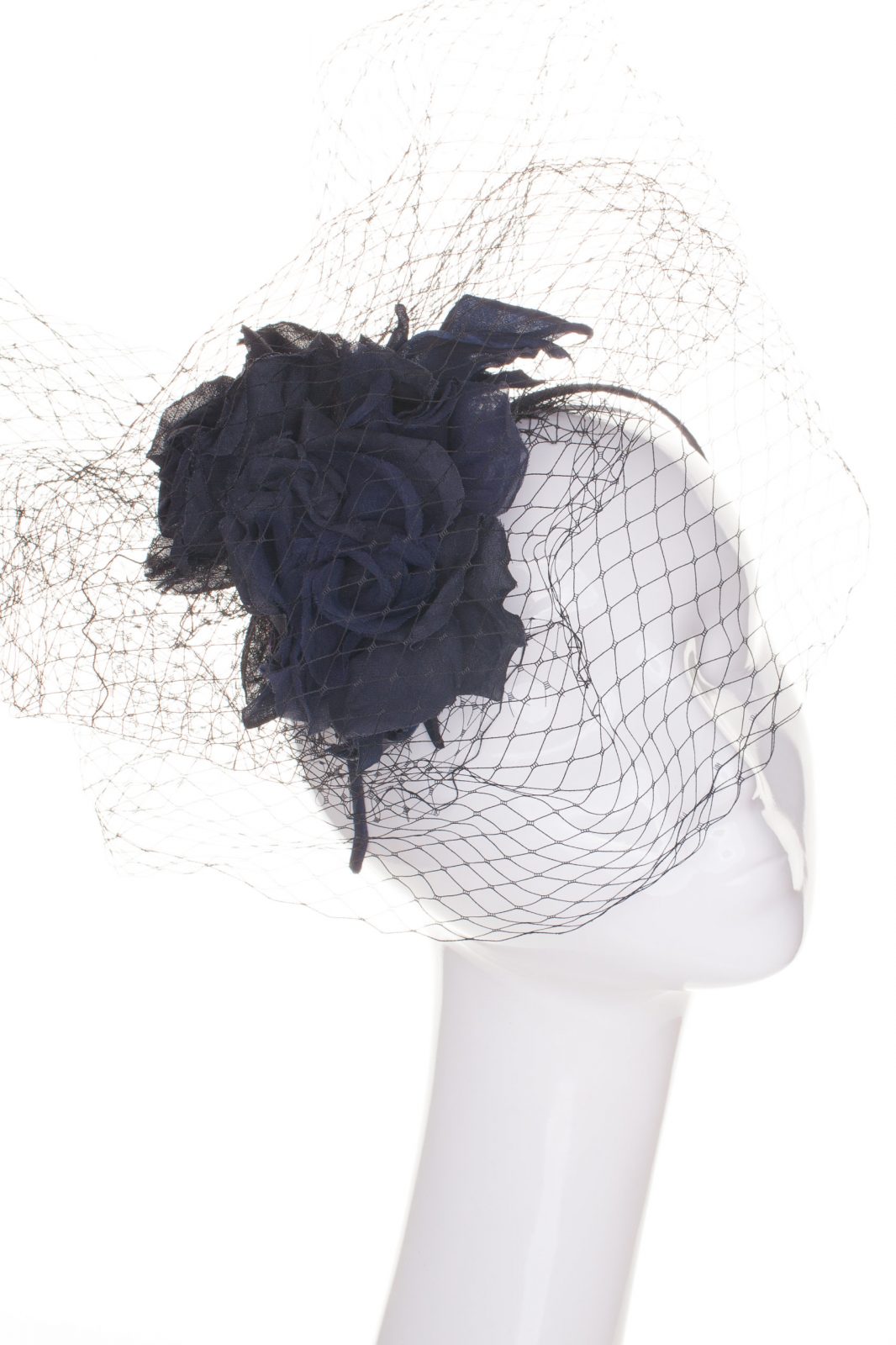 Шляпка с вуалью вечерняя для скачек вуалетка ободок