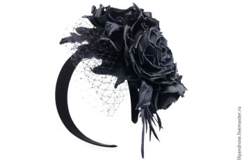 Ободок с   шелковыми розами - превью 1