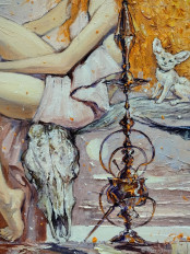 Картина маслом рыжая девушка, пантера, череп. Первая любовь Ариадны - превью 3