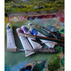 Картина цветы "Розовые пионы" холст масло 20/20 см - превью 12