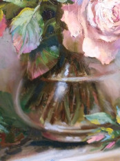 Картина маслом"Розовый букет"50х50 - превью 2