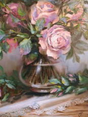 Картина маслом"Розовый букет"50х50 - превью 4