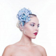 Шляпка с вуалетка вечерняя коктейльная для скачек - превью 1