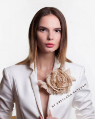 Брошь из ткани шелковая роза S21166 - превью 1