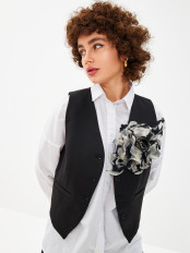 Брошь цветок из ткани / брошь из шелка - превью 1