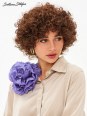 Брошь цветок на платье сиреневый - превью 1