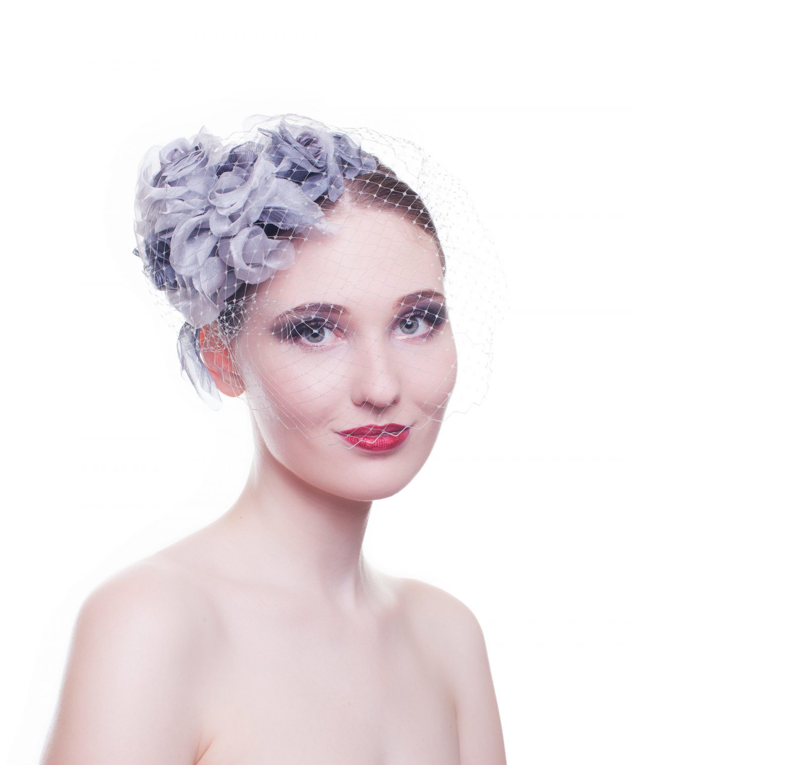 Вуалетка с цветами