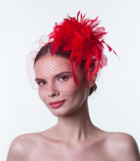 Красная шляпка вуалетка - превью 1