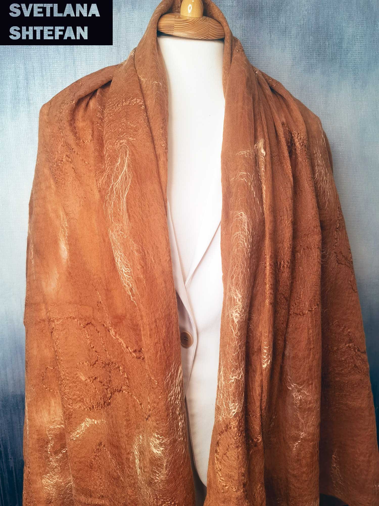 Эксклюзивный палантин из шелка и шерсти - 1